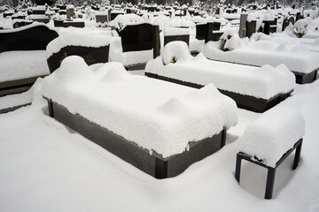 cmentarz , zima 