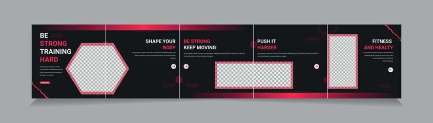 Instagram Carousel Template Set of editable social media instagram carousel post © thedesignsource