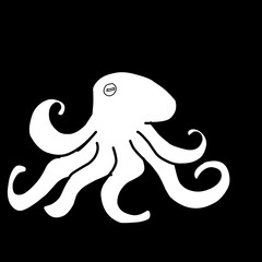 octopus on a black background vector illustration design