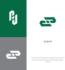S,D,P  letter logo design vector