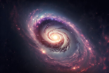 representation of the galaxy and the universe with magnificently brilliant stars. Generative AI