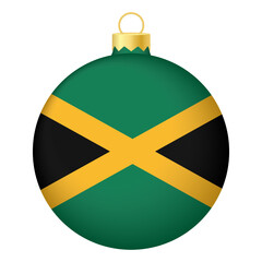 Christmas tree ball with Jamaica flag. Icon for Christmas holiday