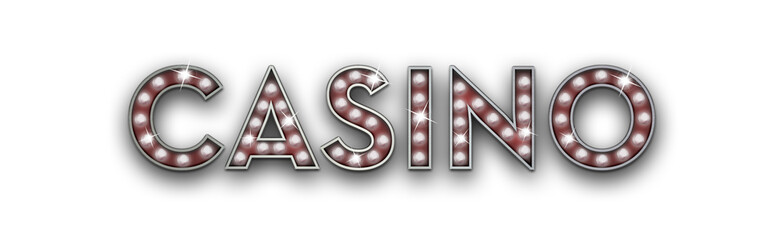 Metal Casino sign with globe lights - 556953740