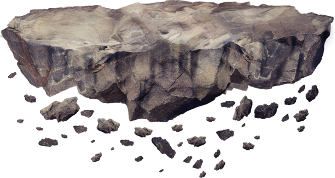 Isolated floating rock