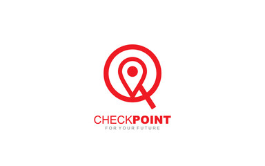 Q logo point for identity. travel template vector illustration for your brand.