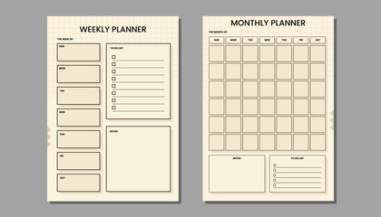 weekly planner and monthly planner template