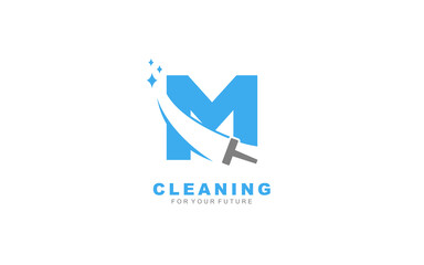 M logo cleaning services for branding company. Housework template vector illustration for your brand.