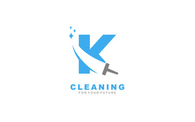 K logo cleaning services for branding company. Housework template vector illustration for your brand.