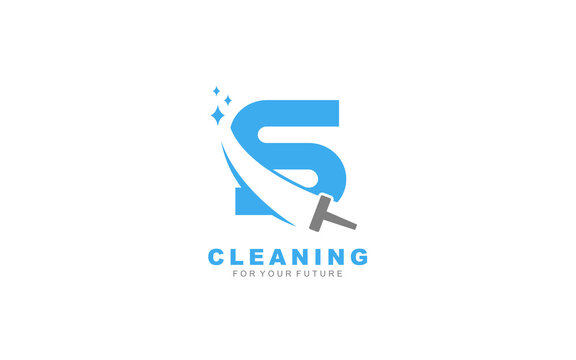 S logo cleaning services for branding company. Housework template vector illustration for your brand.