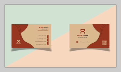 orange creative business card template. Modern Business Card - Creative and Clean Business Card Template. horizontal simple clean template vector design. double sided business card.