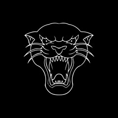 vector illustration of angry panther head