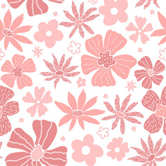 Bloom Flower Vector Seamless Pattern
