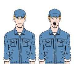 立ち姿の白人作業員