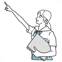 目標を目指し頑張る女子高生