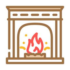 fireplace color icon vector. fireplace sign. isolated symbol illustration