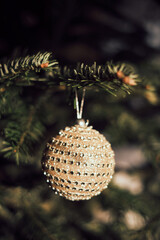 Gold glass decoration for Christmas tree