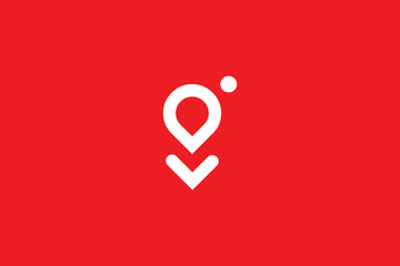 Minimal Awesome Trendy Professional Letter G Location Icon Logo Design Template On Red Background. red map pointer