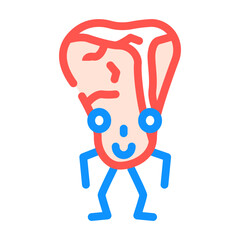 beef meat character color icon vector. beef meat character sign. isolated symbol illustration