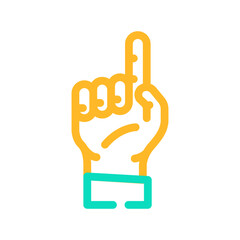 one number hand gesture color icon vector. one number hand gesture sign. isolated symbol illustration