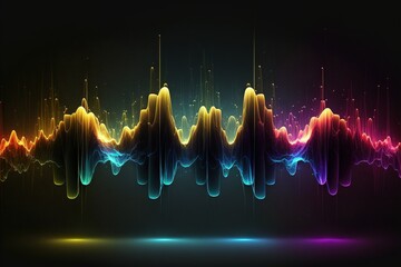 sound EQ bars, neon waves, ai generated