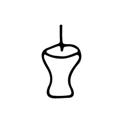 Button stationery plastic with a metal needle. Doodle. Vector illustration. Hand drawn. Outline.