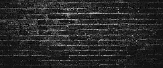Naklejka na ściany i meble Texture black and white grungy brick wall background