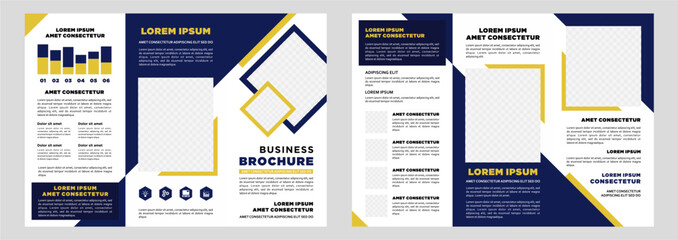 Minimalist business digital marketing trifold brochure template