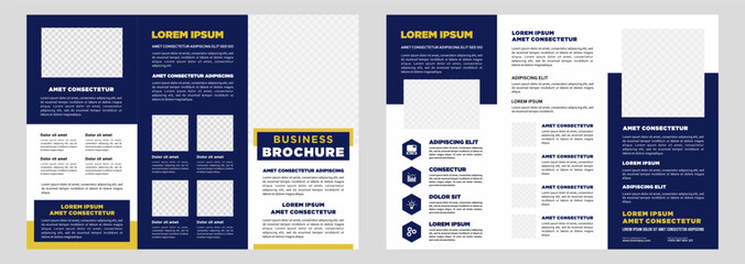 Obraz premium Minimalist business digital marketing trifold brochure template