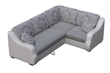 sofa isolate on a transparent background, interior furniture, 3D illustration, cg render