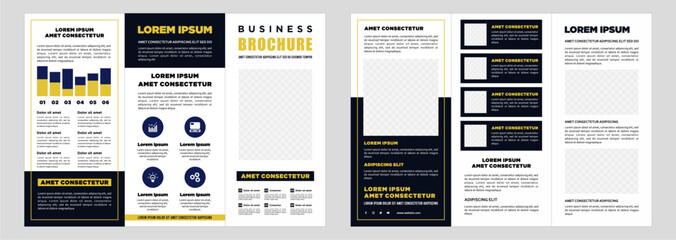 Fototapeta na wymiar Minimalist business digital marketing trifold brochure template