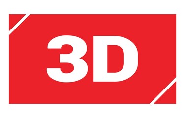 3D text written on red stamp sign.