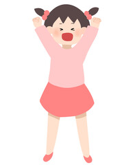 喜ぶ女の子（全身）