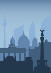 Berlin skyline silhouette background