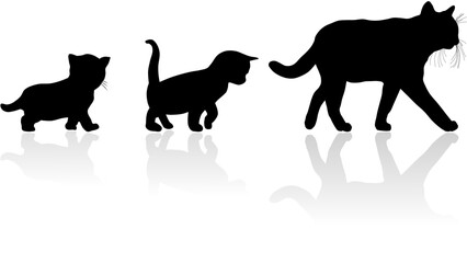 猫の親子、ベクターファイル