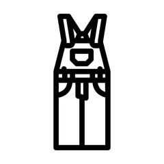 overall denim line icon vector. overall denim sign. isolated contour symbol black illustration