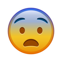 Fototapeta premium Face in fear Large size of yellow emoji smile