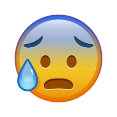 Face with open mouth in cold sweat Large size of yellow emoji smile