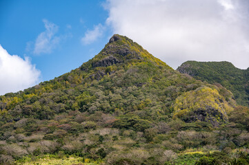 Lion mountain overlooking Bois des Amourettes village, translated as Lovers’ forest, Mauritius