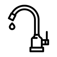 drop faucet water line icon vector. drop faucet water sign. isolated contour symbol black illustration