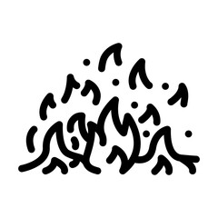 flame fire line icon vector. flame fire sign. isolated contour symbol black illustration