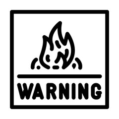 warning fire line icon vector. warning fire sign. isolated contour symbol black illustration