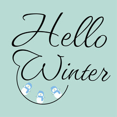 Winter snowman character vector background design on white background