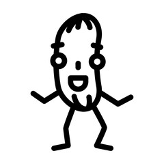 weenie meat character line icon vector. weenie meat character sign. isolated contour symbol black illustration