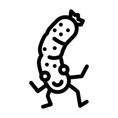 banger meat character line icon vector. banger meat character sign. isolated contour symbol black illustration