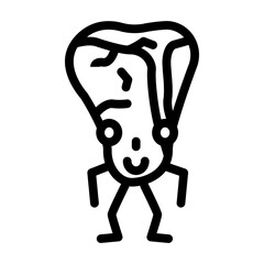 beef meat character line icon vector. beef meat character sign. isolated contour symbol black illustration