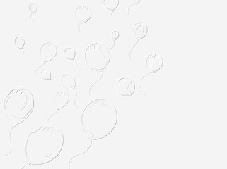 embossed image of balloons on a white paper