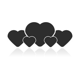 hearts standing collage concept, Vector rectangular collage mosaic grid of pictures isolated on white