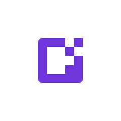 Obraz premium letter O pixel logo design