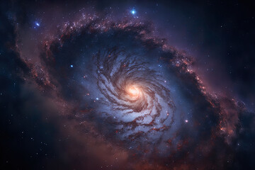 Obraz premium Milky Way galaxy in close up, with stars and cosmic dust in the background. Generative AI