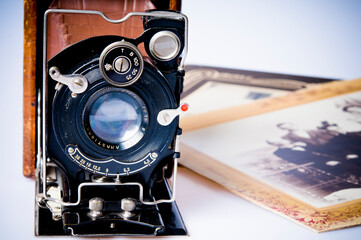 antique bellow photo camera